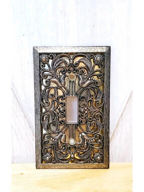 Filigree Antique-Brass Wall Cover Switch Plate Single One Toggle Light Switch